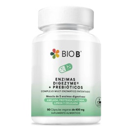 Bio B | Enzimas Digezyme® Prebióticos | 90 Cápsulas Veganas