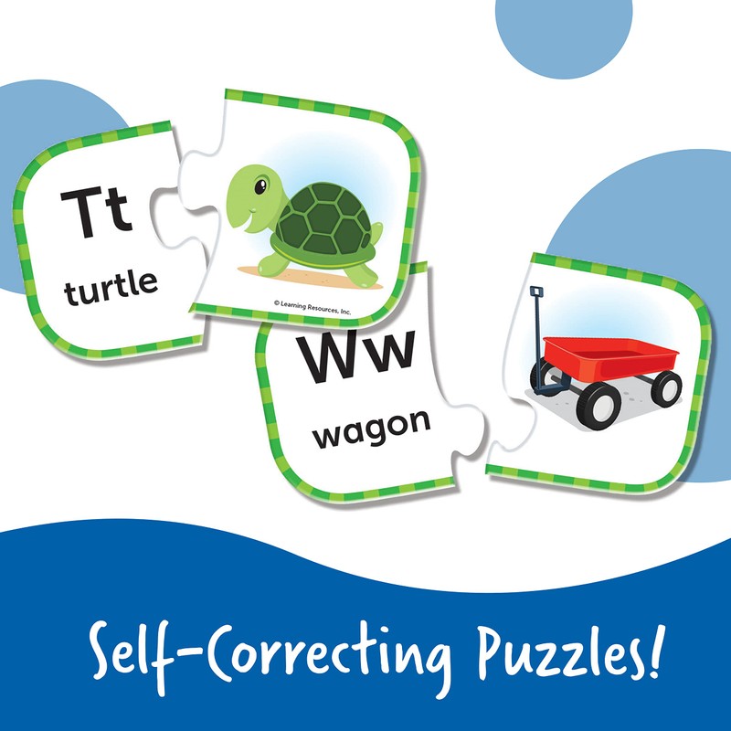 Learning Resources ABC Puzzle Cards, Kindergarten Readiness, Self Correcting Puzzles,