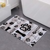 Nintydays Door Mat Dog Bones Paws Footprint Cartoon Recessed Area