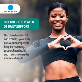 Dr. Robaina Vitamin D3 + K2 Drops – Vegan MCT Oil Liquid Supplement, 5000 IU D3 & 120 mcg MK-7, Sublingual Daily Vitamin D and K