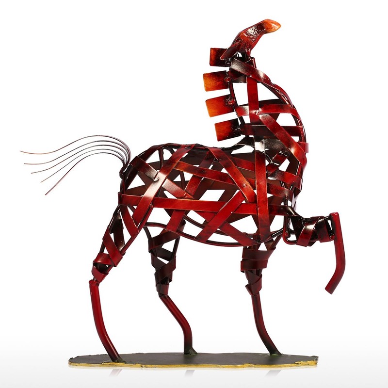 TOOARTS Metal Sculpture Metal weaving horse Home Furnishing Articles Handicrafts