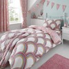 Happy Linen Company Girls Kids Unicorns Rainbows Pink Single Reversible