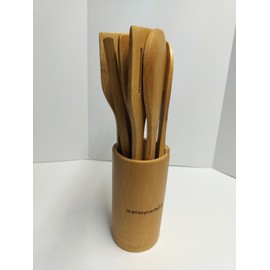 Kitchen 9Pcs Bamboo Nonstick Cooking Utensils Wooden Spoons And Spatula Utensil Set