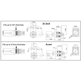 Admiral Locks Tubular Cam Lock, Keyed Alike Removable Key RV Compartment Storage Lock Cabinet Locks (Black Pack of 2, 5/8" 90°)
