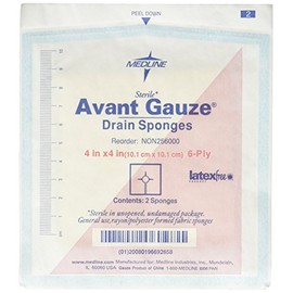 Medline Gauze Sponge 4'' X 4'' Drain 6 Ply, NON256000 50 Count