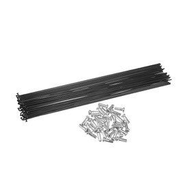 ACROPIX 36pcs Bicycle Carbon Steel Spokes 14G Bike Spoke 295mm Length with Nipples for Most Bicycle Black Car Parts