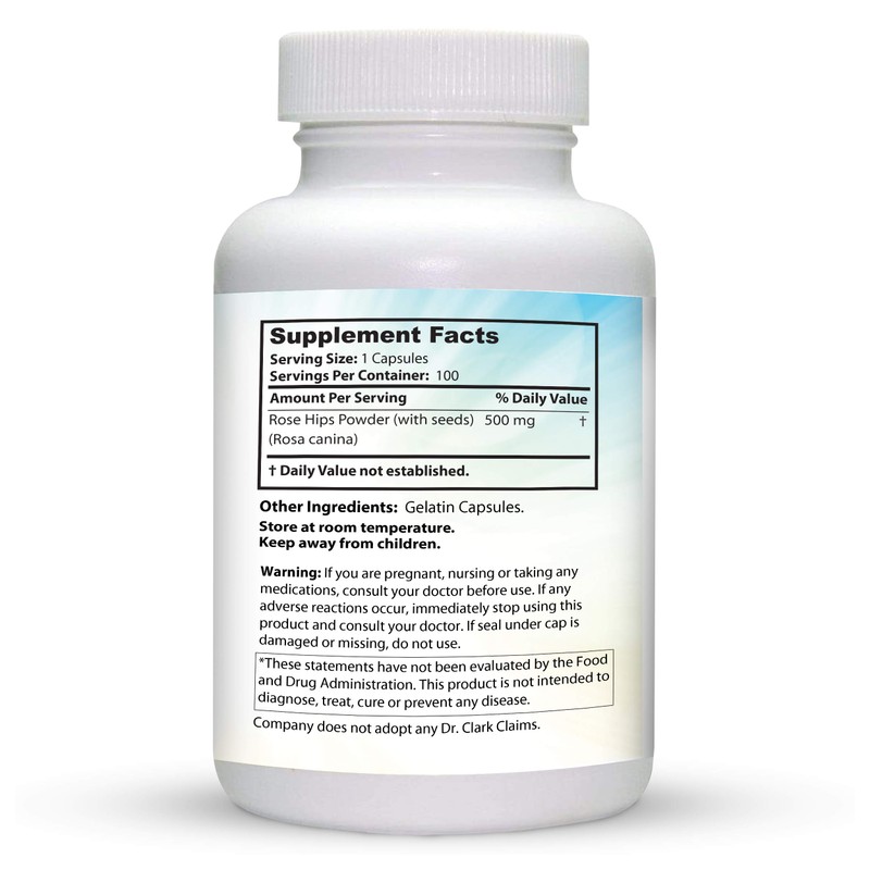 Dr Clark Store Rose Hips, 500 mg 100 Capsules