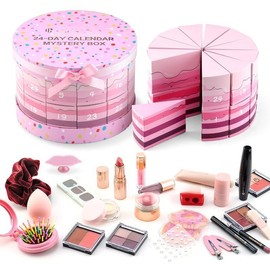 Makeup  Calendar, 24 Days  Calendar Valentines Day Birthday Makeup Gift Sets for Beauty  Starter Kit For Teens Girlfriend Daughters Surprise Holiday Gift Pink - Color: Mint Green