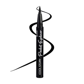 COOL STORY Black Liquid Eyeliner Pencil – Water Resistant & Smudge-Proof, Long-Lasting Eye Liner Pen Makeup