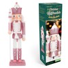 NOLITOY Christmas Nutcracker Soldier, 12 in Wooden Nutcracker Figure Pink