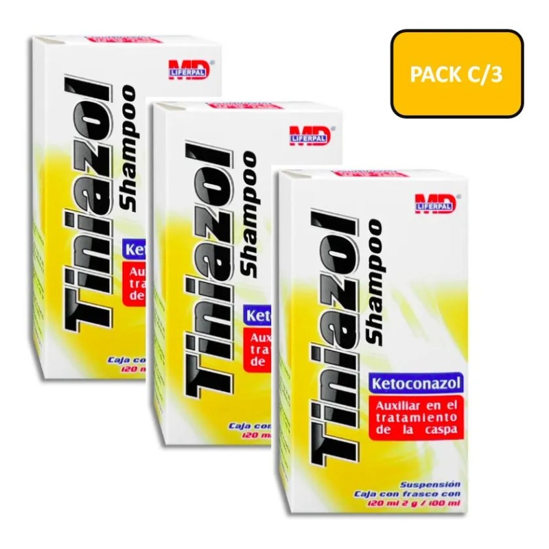 Shampoo Tiniazol Auxiliar En El Tratamiento De La Caspa C/3