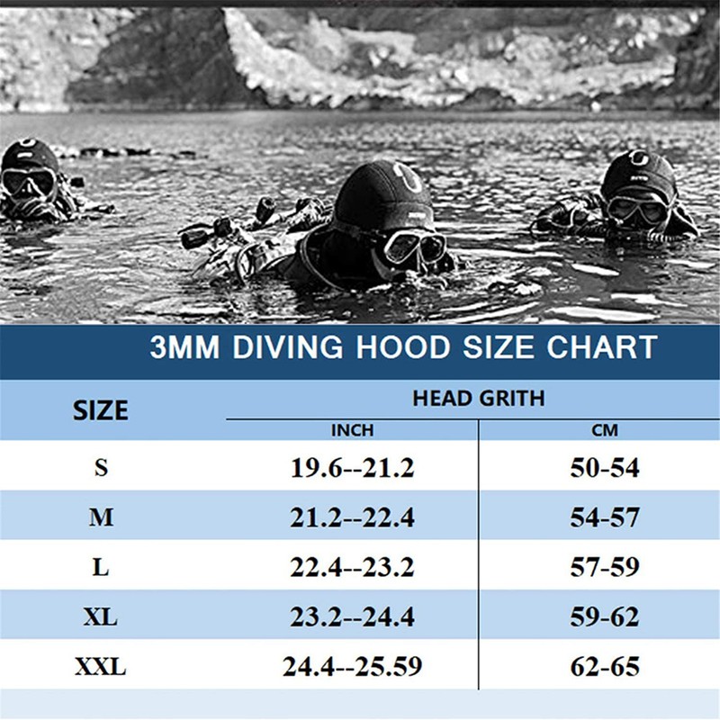 3mm Neoprene Wetsuit Hood Durable Diving Surfing Thermal Hood for