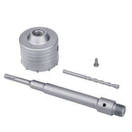 75mm / 3 inch Concrete Hole Saw with 200mm SDS Plus Shank Connecting Rod,Tungsten Carbide Teeth Cement Hole Saw for Cement Brick Concrete Stone Wall (75mm / 3 inch)