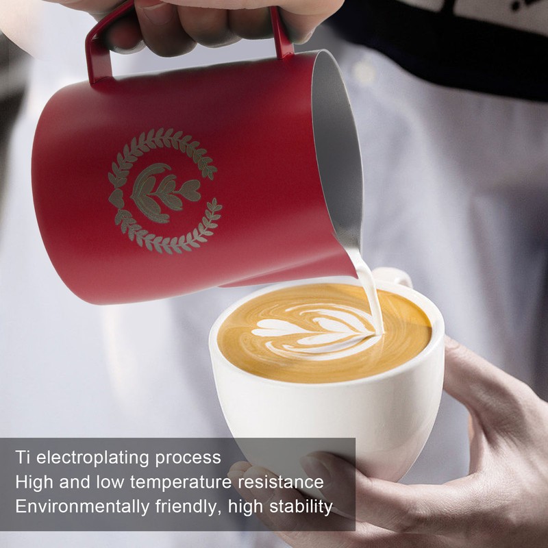 Frothing Pitcher 304 Stainless Steel Pull Flower Cup Coffee Milk