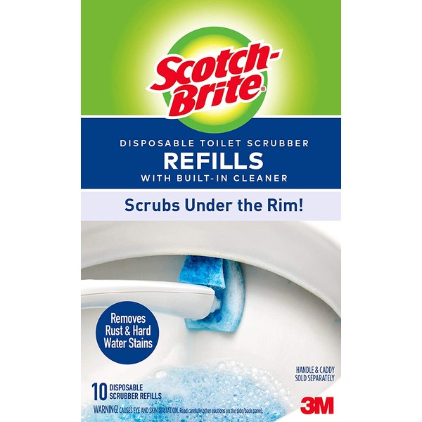 Scotch-Brite Disposable Toilet Scrubber Refills, Scrubs Under the Rim, 40 Disposable Refills