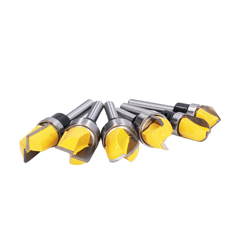 6Pcs Flush Trim Bit 6mm Shank Pattern Router with Bearing
