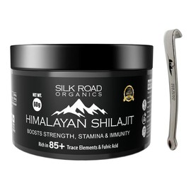 SILK ROAD ORGANICS Premium Himalayan Shilajit Soft Resin 35g - 85+ Trace Minerals for Stamina, Focus & Wellness - Natural - Weight: 60g