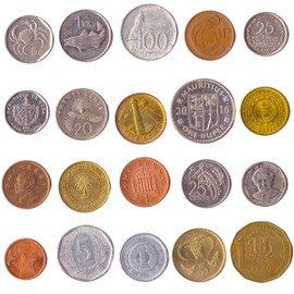 10 Different Coins Picked Randomly from The Island Countries