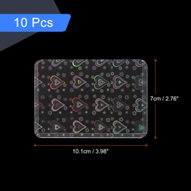 sourcing map 10Pcs Photocard Holder, Holographic Clear Card Sleeves, Photo Protector Shield Cover for Trading Cards Decoration, Side Opening Big Heart