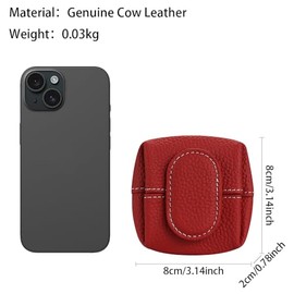 Royal Bagger Mini monedero con patrón de lichi, bolsa de almacenamiento de auriculares con hebilla de color sólido, bolsa de cambio casual para uso di