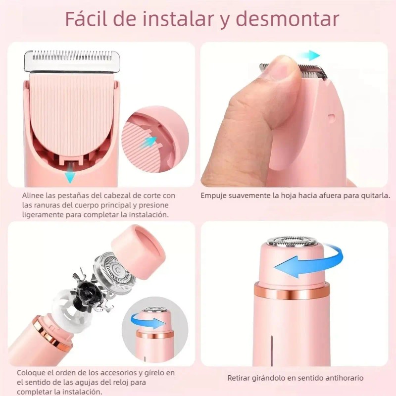 Depiladora De Bikini Para Mujer Electrica Doble Cabeza 2in1