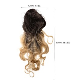 WOONEKY Long Wavy Wig with Bangs for Women High Temperature Fiber Hairpiece with Gradient Design Comfortable for Daily Wear and Cosplay Performances Enhances Natural Beauty