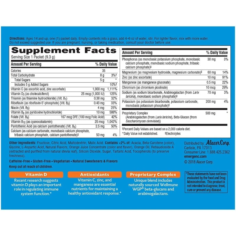 Emergenc Vitamina C Antioxidantes Electrolitos Vitamina B