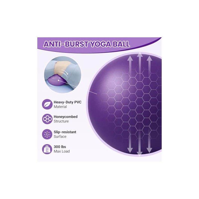 MoldFun Mini Yoga Pilates Ball 9-10 Inch for Stability Exercise