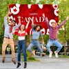 Happy Canada Day decorations Banner July 1, PILZUME Large Backdrop