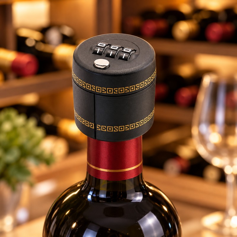 Combination Wine Bottle Lock for Storage – 3 Digit Password