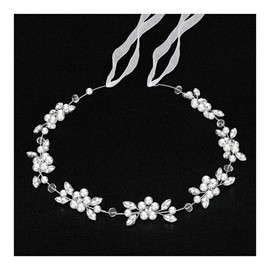 Mythya Bandas para el Cabello de Las Cristal Flores, Accesorios para el Cabello de Perlas de Cristal de Princesa para Cumpleaños, Fiesta, Primera Comunión, Boda