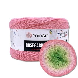 Frida's Wollhaus YarnArt 250 g = 1000 m Rosegarden Bobbel Gradient Yarn Wool 26 Colours (314 | Pink/Light Pink/Vanilla/Green)