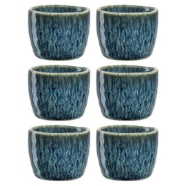 LEONARDO HOME Laonardo Matera 023046 Egg Cups Set of 6 Ceramic Egg Cups Diameter 5.2 cm, Height 4 cm Easy to Clean, Dishwasher Safe - Set of 6 in Blue