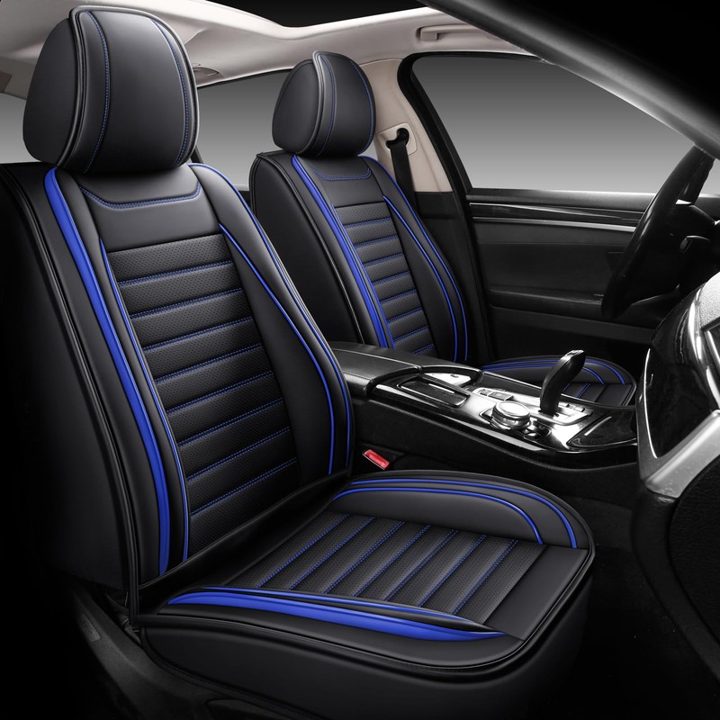 MINGBRON Leather Car Seat Covers, Universal Faux Leather Car Seat