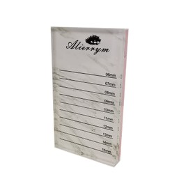 Alierrym - Bandeja de vidrio para pestañas, pestañas de vidrio, pestañas reutilizables, para soporte de azulejos, con prácticas líneas numeradas (S)