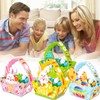 12Pcs Easter Basket With Handle,Cute Bunny Rabbit DIY Paper Easter