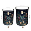 Moon Butterfly Wildflower Laundry Basket Foldable with Handles Tote Bag