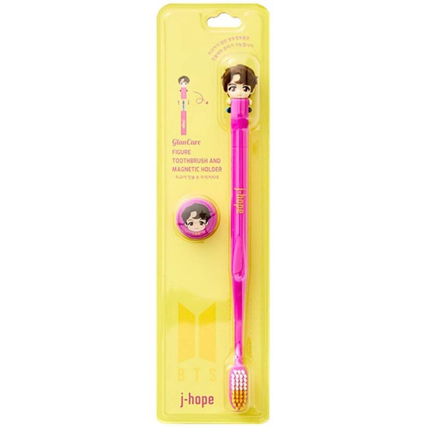 [BTS Official Merchandise] Fans Gift - K-Pop Idols Goods - BTS Character Figure Toothbrush with Convenient Magnetic Holder (J-hope)