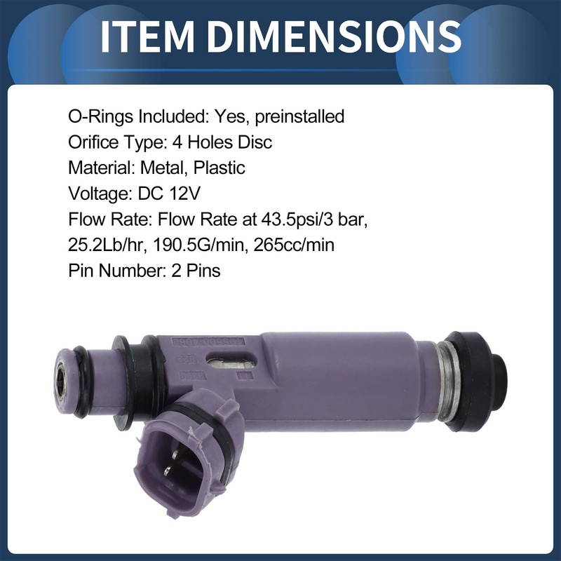 INFINAUTO Fuel Injector, Engine Fuel Injection Nozzle No.BP6D-13-250A for Mazda