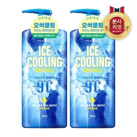 LG Household & Health Care [Chilling Cooling -9℃] On the Body Ice Cooling Body Wash Lemon Mint Scent 1000g x 2 / LG생활건강 [오싹쿨링-9℃ ] 온더바디 아이스쿨링 바디워시 레몬민트향 1000g x 2개