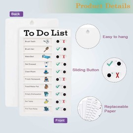 4 Pcs Chore Chart for Kids,Portable Chore Chart Memo Board Detachable Message Board Daily to Do List,RV Checklist Routine Check Items for Home Travel Planning Schedule Reminder Tool