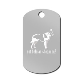 Mister Petlife Got Belgian Sheepdog Engraved Keychain/GI Tag Silver