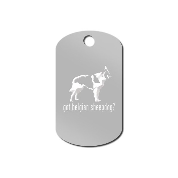 Mister Petlife Got Belgian Sheepdog Engraved Keychain/GI Tag Silver