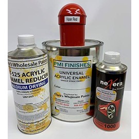 PMI Acrylic Enamel Single Stage Paint Kit (Gallon Kit, Viper Red)