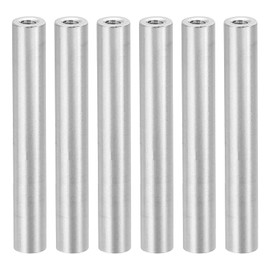 PATIKIL M3 Aluminium Spacer, 6 Pieces Metal Spacer Aluminium 3 mm ID x 6 mm OD x 45 mm L Thread Spacer Screw Spacer Round for RC Car, Silver