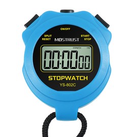 MOSTRUST Digital Simple Stopwatch, Single Lap Basic Stopwatch, No Bells, No Clock, No Alarm, Silent, ON/Off with Lanyard for Swimming Running Sports Training Coaches Kids