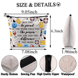 PLITI Flight Attendant Gifts Air Stewardess Makeup Bag May You Be Proud of The Work You Do Stewardess Aviation Zipper Pouch (Be Proud Flight bagU)