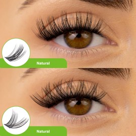 ALLOVE Lash Clusters Individual Lashes Natural DIY Lash Extensions Multi-type 0.07mm D Curl 10-16mm Classic Cluster Eyelash Extensions for Self Application at Home
