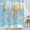 TOMOZ World Map Shower Curtain, Countries and Cities Shower Curtains,