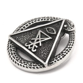 Gungneer Sigil of Lucifer Necklace Satanism Symbol Pendant Stainless Steel Chain Evil Satan Jewelry Gift Men Women